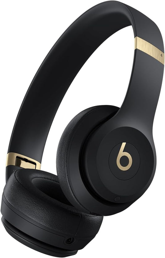 Solo 4 - Wireless Bluetooth On-Ear Headphones, Apple & Android Compatible, up to 50 Hours of Battery Life - Black & Gold