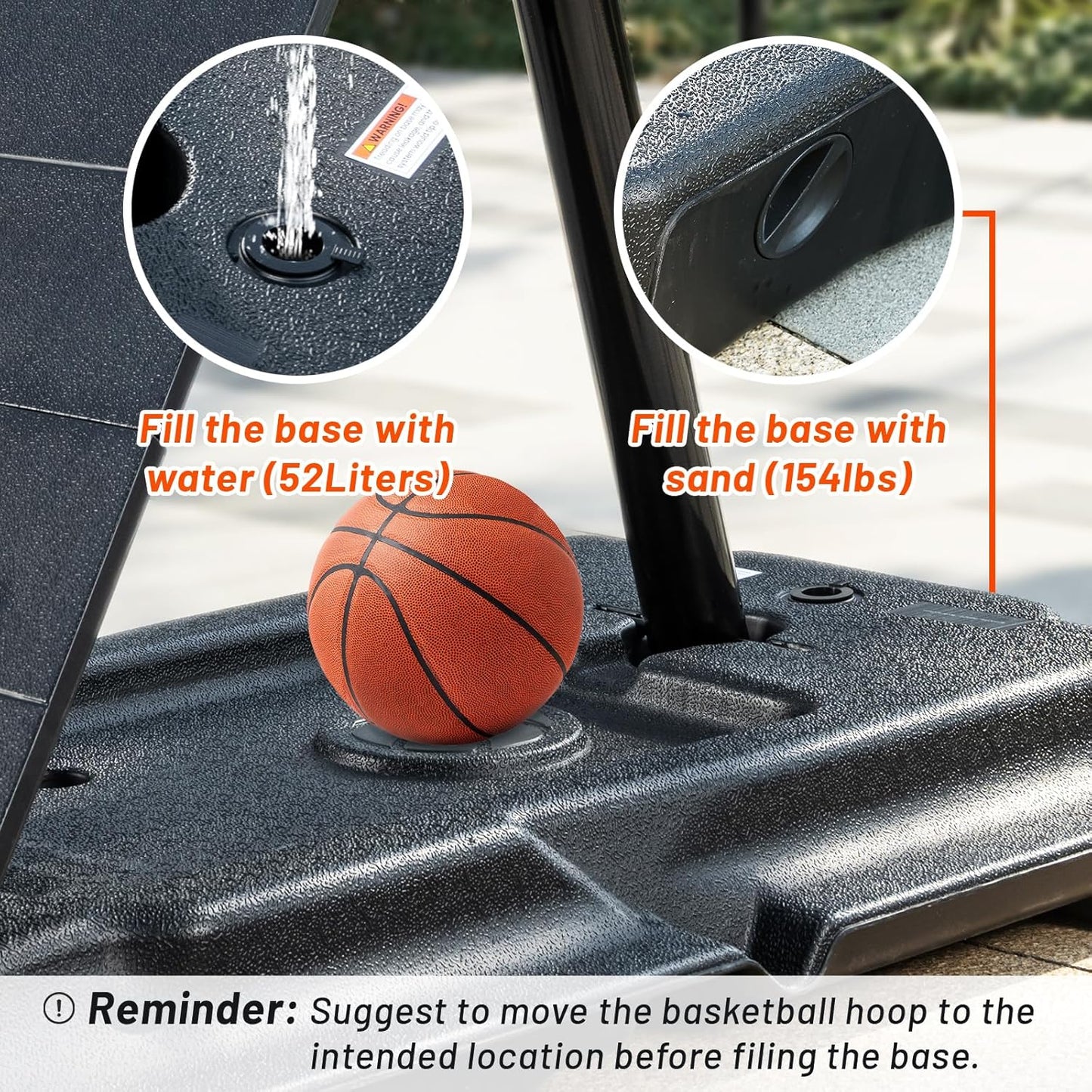 Basketball Hoop 44&48 Inch Backboard Portable Basketball Hoop Outdoor,5.3-10Ft Stepless Regulation Crank Adjust Basketball Goal System