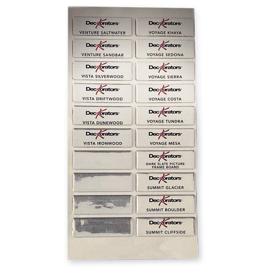 3x1 Deckorators Adhesive Board Label Set