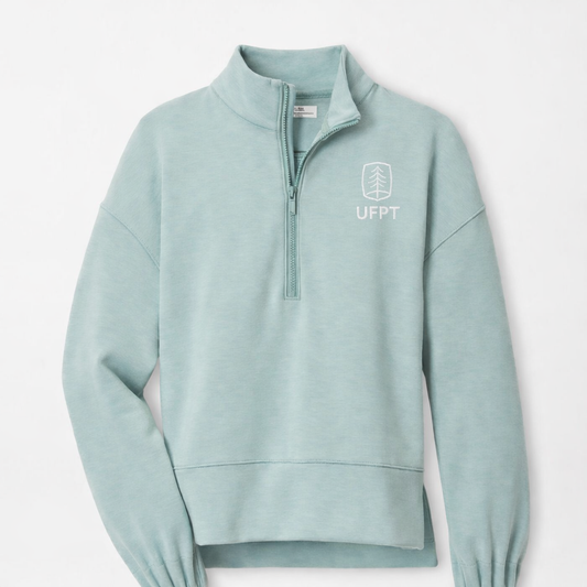 UFPT Women's Peter Millar Flora Knit Melange Half-Zip Pullover - Light Willow