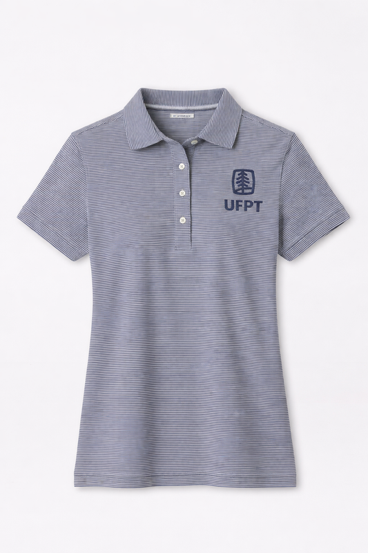 UFPT Women's Peter Millar Jubilee Short Sleeve Button Polo - Navy