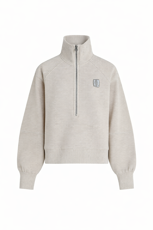 UFP Industries Varley Milano Half Zip Sweat - Silver Grey/Snow White