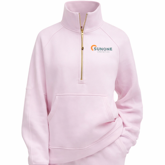 SunOne Logistics Lululemon Scuba Oversized Funnel-Neck Half Zip - Blissful Pink/Gold
