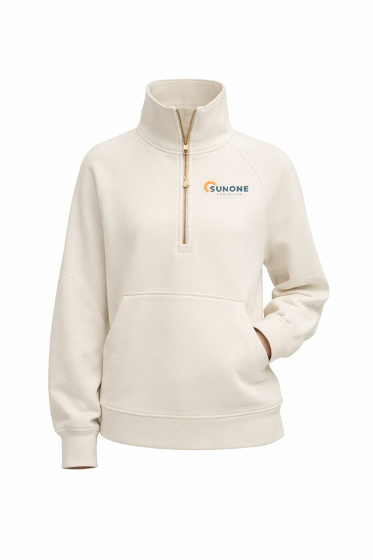 SunOne Logistics Lululemon Scuba Oversized Funnel-Neck Half Zip - Light Ivory/Gold