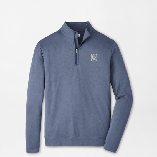 UFP Industries Peter Millar Men's Perth Melange Performance Quarter-Zip Navy
