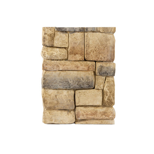 2-Piece Beige Cobblestone Post Cover Display