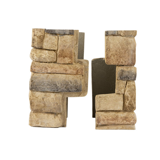 2-Piece Beige Cobblestone Post Cover Display