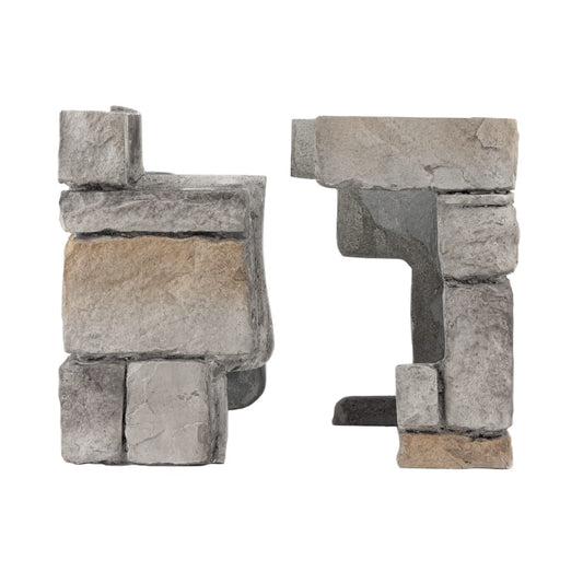 2-Piece Grey Cobblestone Post Cover Display