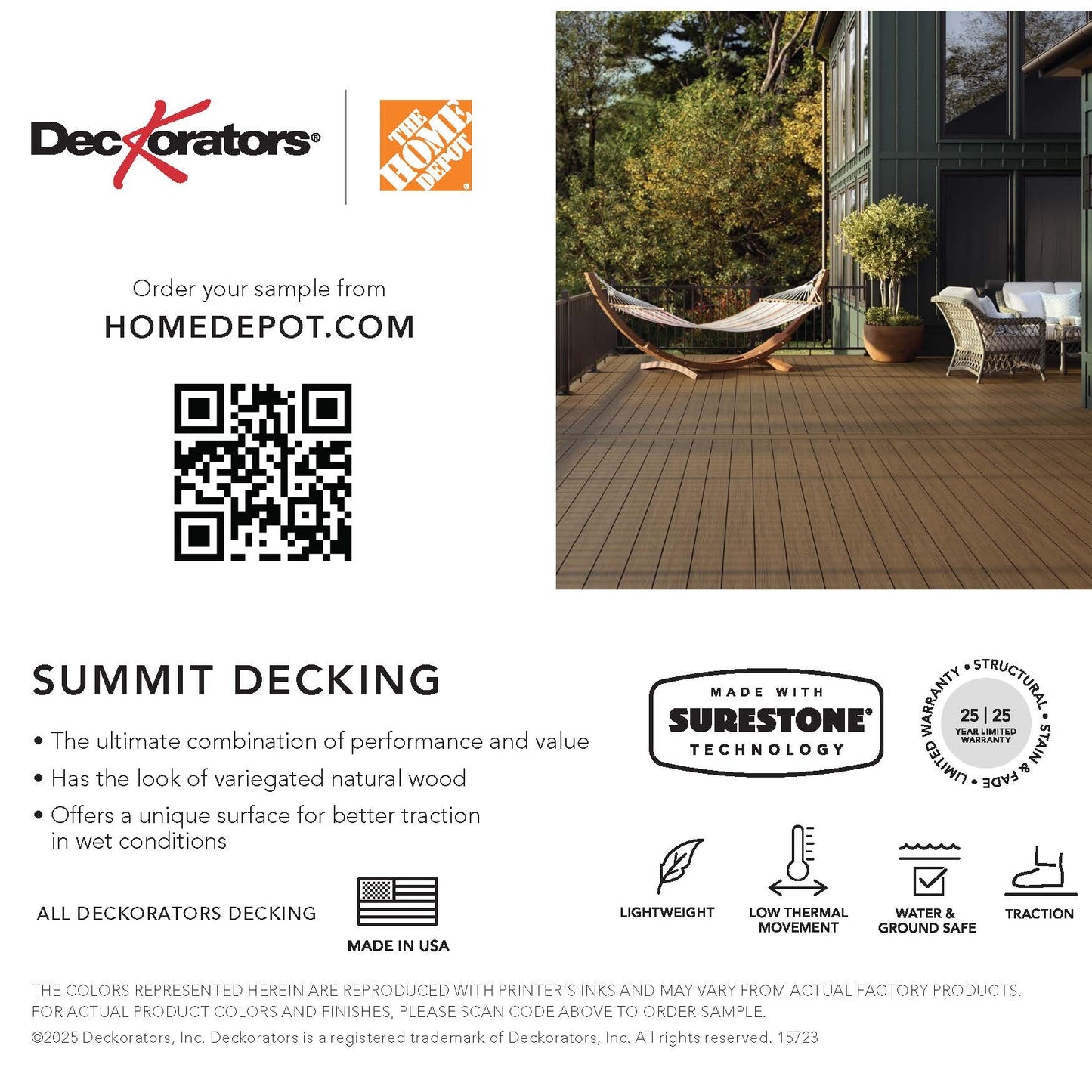 Home Depot Decking Swatch Cards