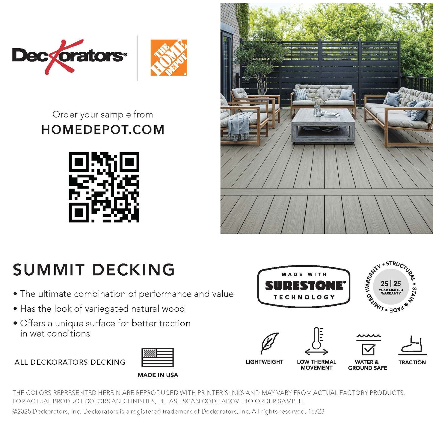 Home Depot Decking Swatch Cards