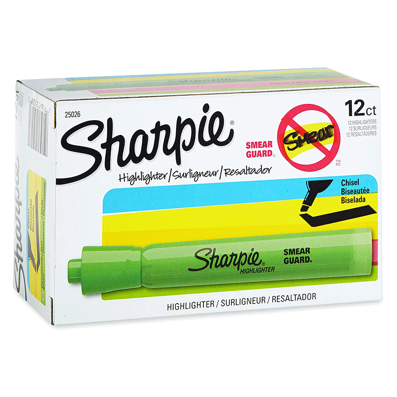Sharpie Tank Style Highlighters - Chisel Tip - Green