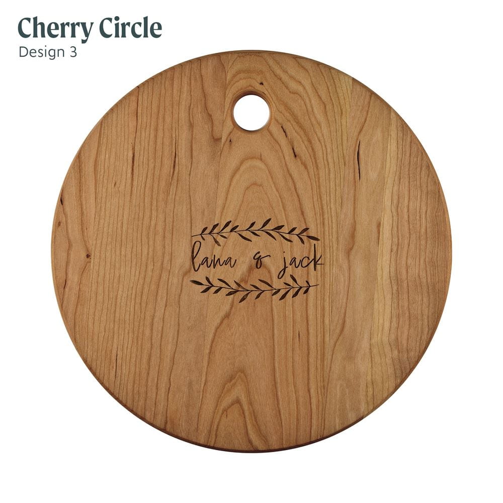 NEW! PERSONALIZED CIRCLE CHERRY SERVING BOARD