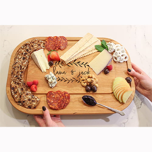 NEW! PERSONALIZED ROUNDED EDGE CHERRY SERVING BOARD