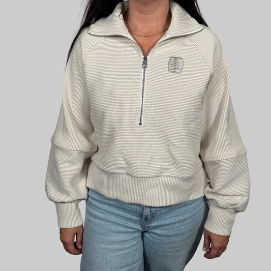 UFP Industries Varley Milano Half Zip Sweat - Silver Grey/Snow White