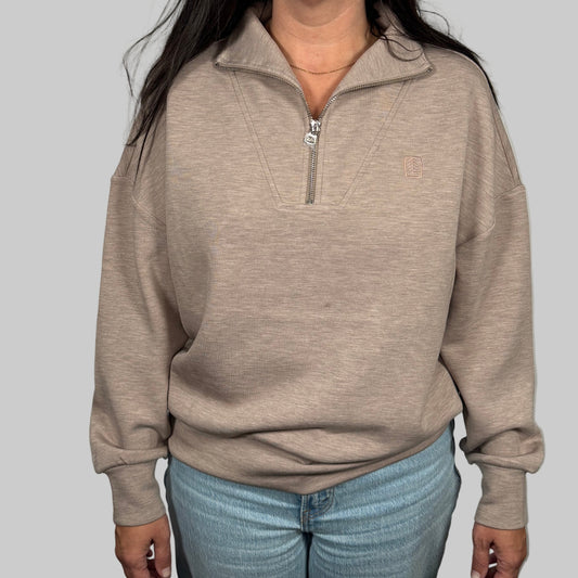UFP Industries Varley Hawley Half Zip Sweat - Taupe Marl