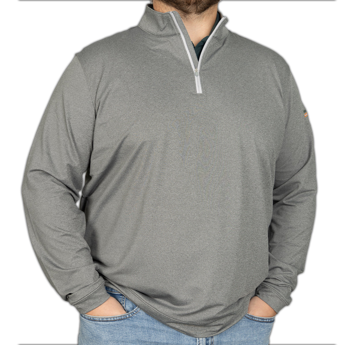 ProWood TrueFrame Joist Peter Millar Men's Perth Melange Quarter Zip - Smoke Gray