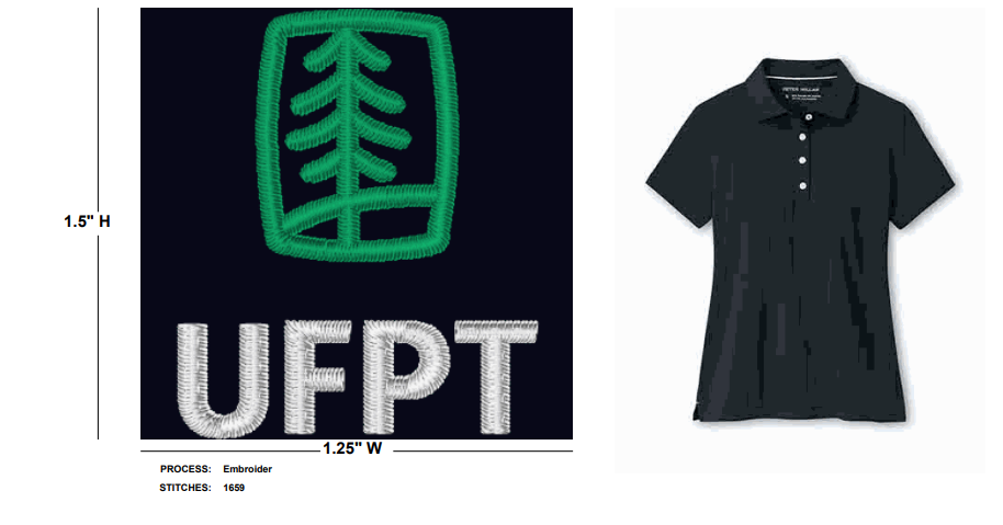 UFPT Women's Peter Millar Short Sleeve Button Polo - Black