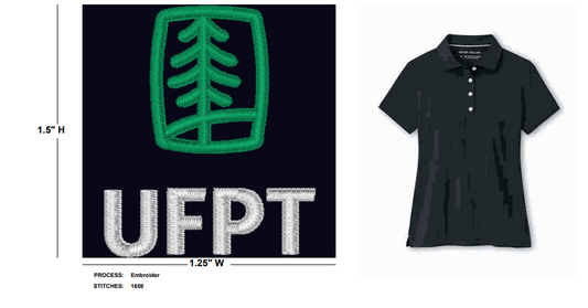 UFPT Women's Peter Millar Short Sleeve Button Polo - Black