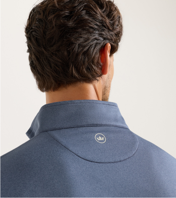 UFP Industries Peter Millar Men's Perth Melange Performance Quarter-Zip Navy