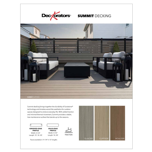 Deckorators 2026 Summit Decking Sell Sheet