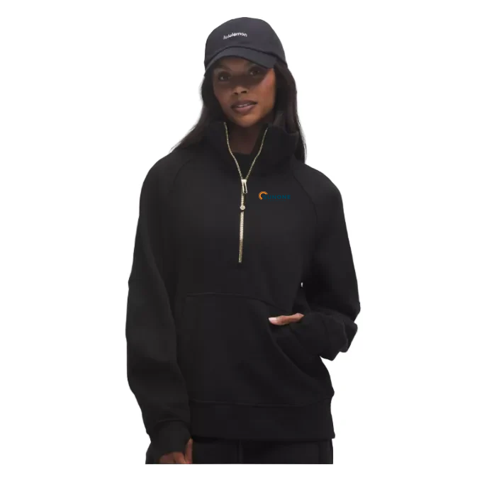 SunOne Logistics Lululemon Scuba Oversized Funnel-Neck Half Zip - Black/Gold