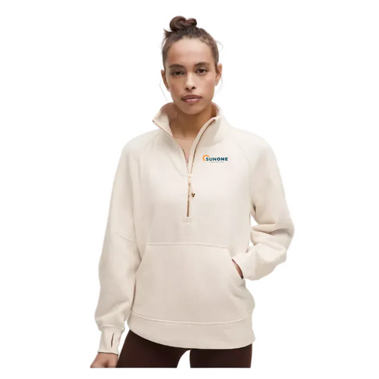 SunOne Logistics Lululemon Scuba Oversized Funnel-Neck Half Zip - Light Ivory/Gold