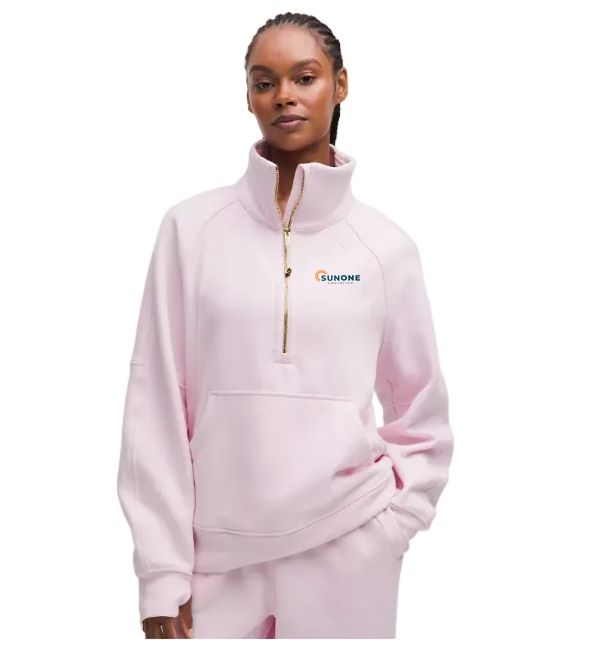SunOne Logistics Lululemon Scuba Oversized Funnel-Neck Half Zip - Blissful Pink/Gold