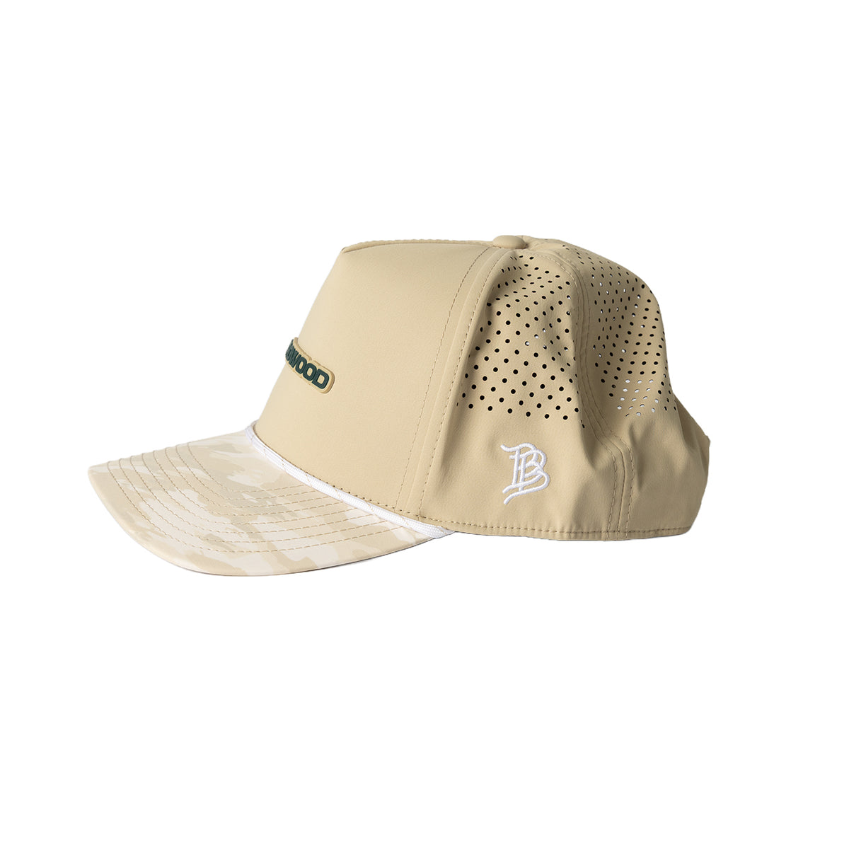 ProWood Branded Bills Curved 5 Panel Rope Hat - Desert