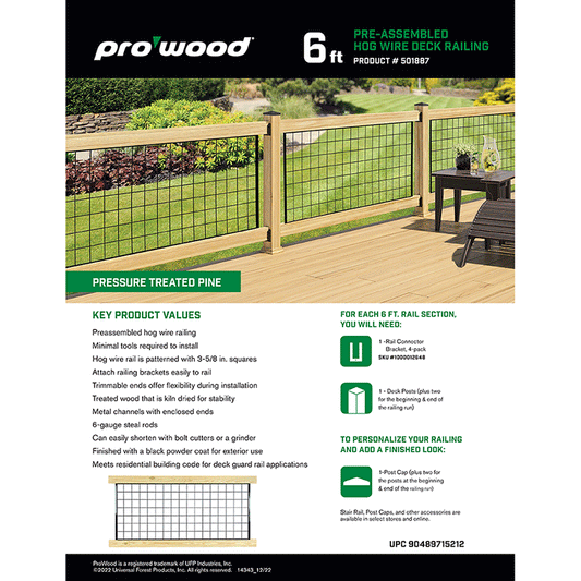 ProWood Hog Wire Sell Sheet