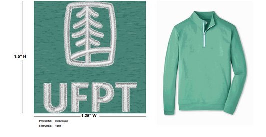 UFPT Men's Peter Millar Perth Melange Performance Qzip - Snow Pea