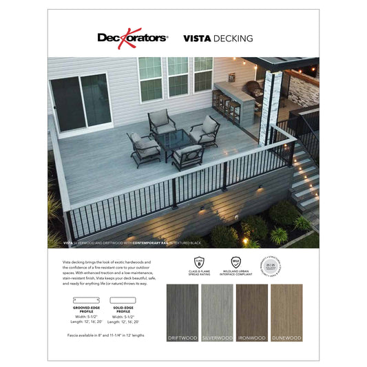 Deckorators 2026 Vista Decking Sell Sheet