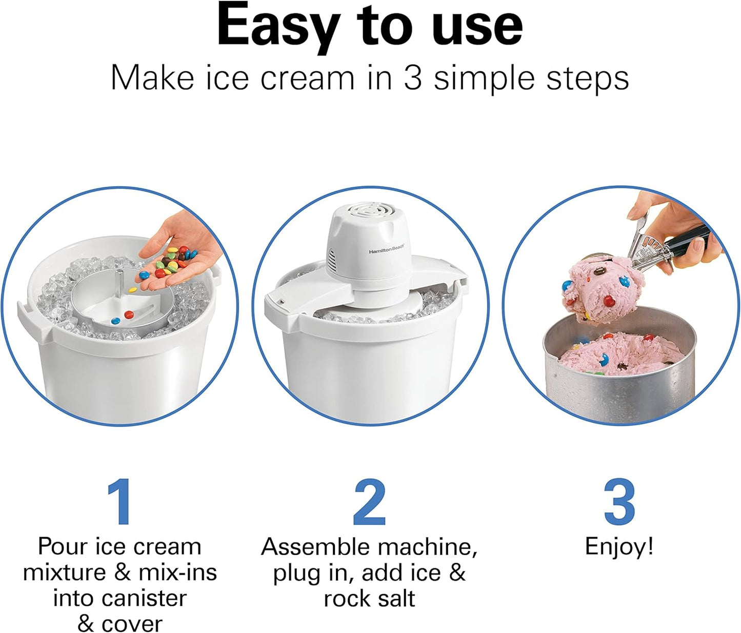 Electric Automatic Ice Cream Maker & Frozen Yogurt Machine, Makes Custard, Sorbet, Gelato and Sherbet, 4 Quart, White (68330N)