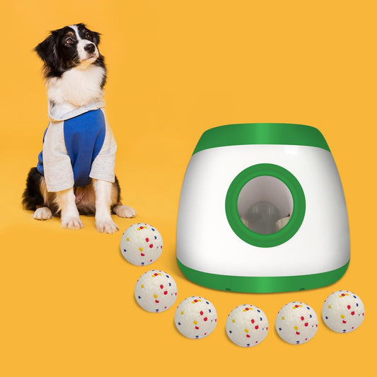 Autodog Ball Launcher - Large Silent Dog Ball Thrower with Remote Control, 3 Adjustable Distances (40T/60Ft/80Ft), Rechargable,Includes 6 Durable 2.5" Balls for Medium/Large Dogs