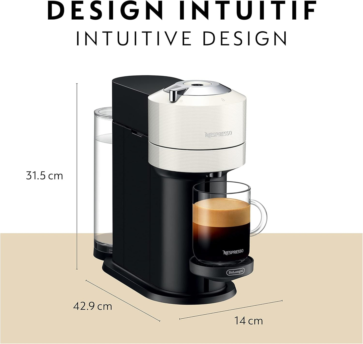 Vertuo Next Coffee and Espresso Machine by De'Longhi, White (ENV120WCA)