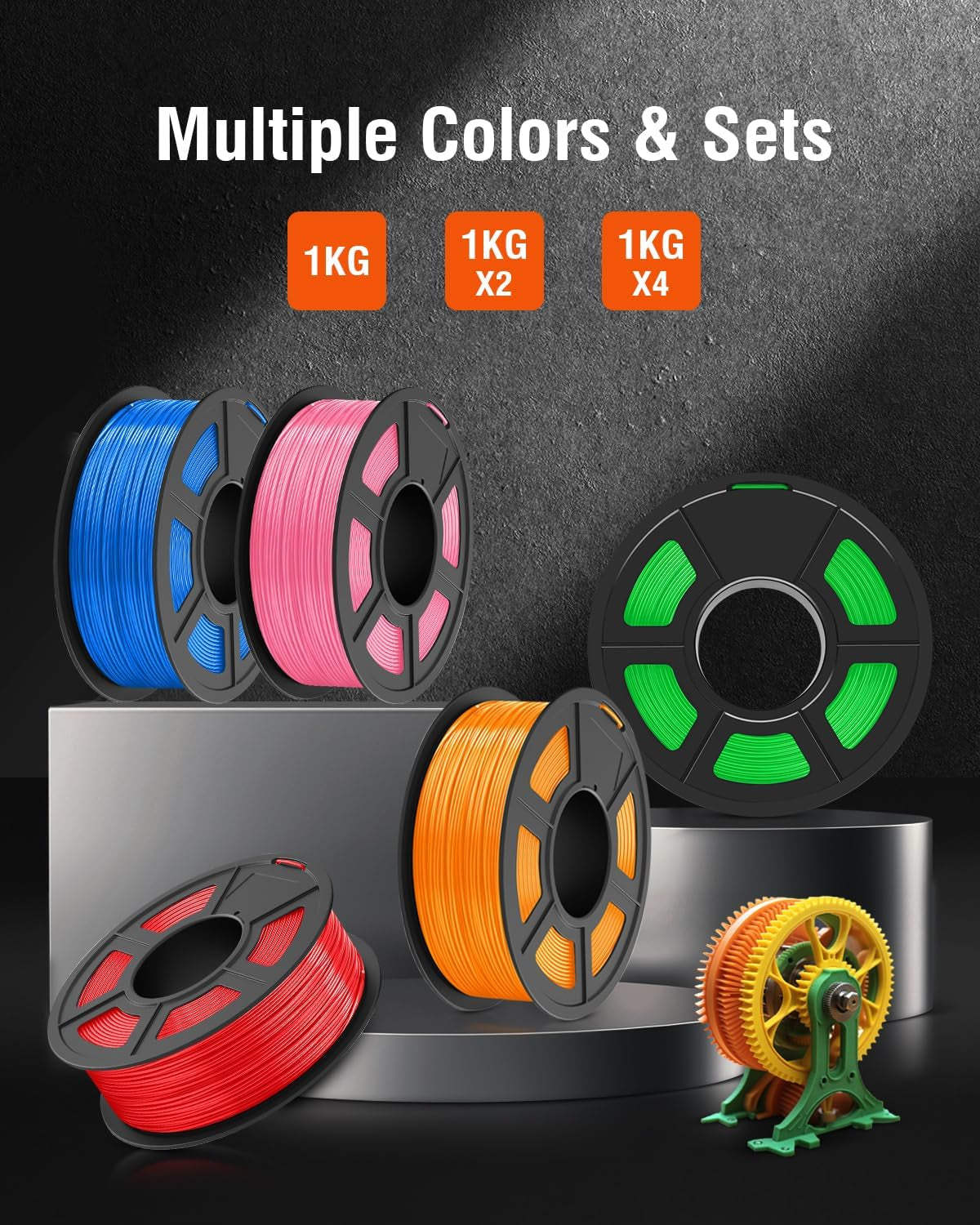 ABS Filament 1.75Mm 3D Printer Filament, Highly Resistant Durable, Heat Resistance, Excellent Toughness, Compatible with 99% FDM 3D Printers, 1Kg Spool (2.2Lbs), Black