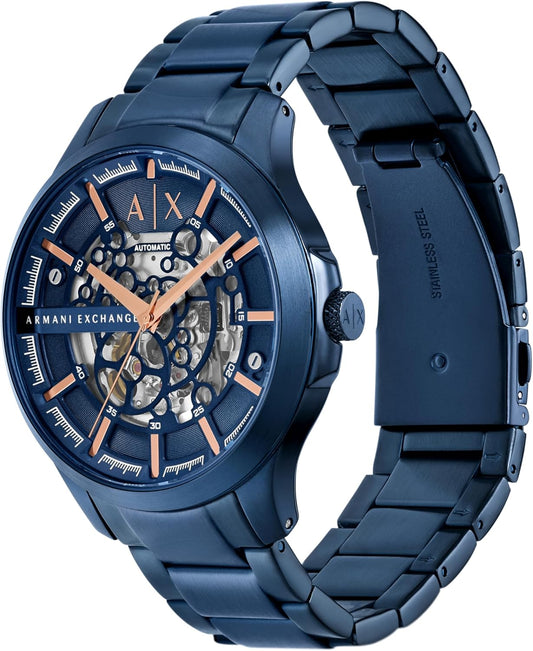 Men'S Automatic Blue Stainless Steel Watch (Model: AX2457)