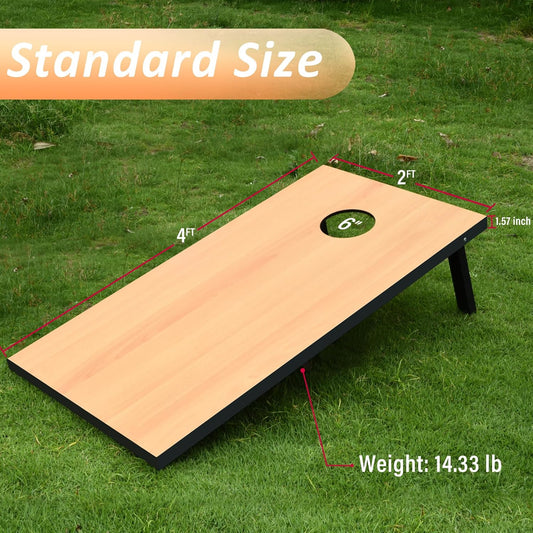 Cornhole Set, Tailgate/Regulation Size Cornhole Boards with 8 Bean Bags and Carrying Case, 3X2/4X2 Corn Hole Outdoor Game Toss Board for Adults outside Activities
