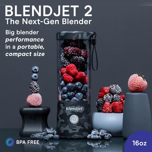 Portable Blender for Smoothies & Shakes - 16Oz 2 - USB-C Rechargeable & Self Cleaning - Mini Travel Blender with Stainless Steel Blade (Urban Camo)