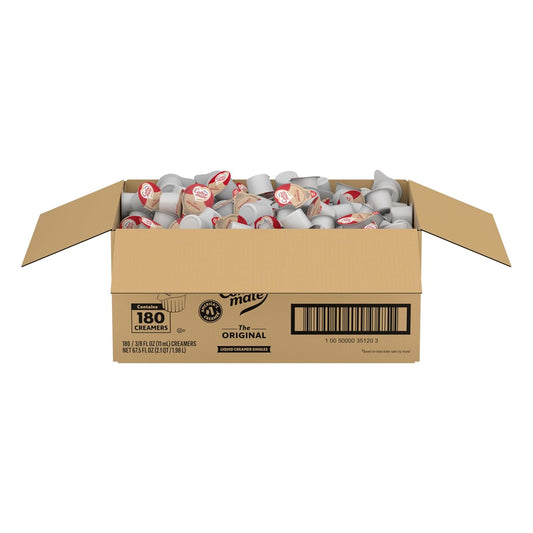 Coffee Creamer, Original, Liquid Creamer Singles, Non Dairy, No Refrigeration, 0.375 Fl Oz Tubs (Pack of 180)