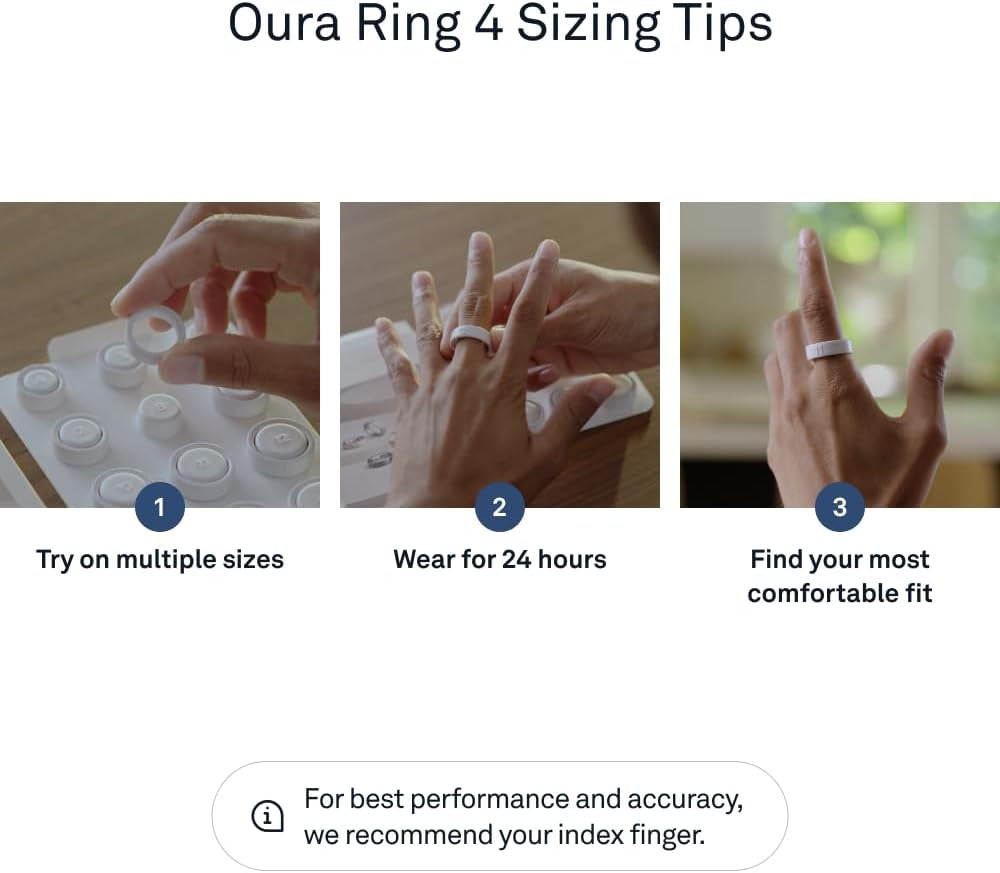 Ring 4 - Silver - Size 10 - Smart Ring - Size First with  Ring 4 Sizing Kit - Sleep Tracking Wearable - Heart Rate - Fitness Tracker - up to 8 Days of Battery Life