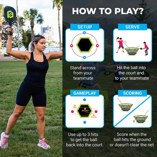 Pickleball Yard Game as Seen on Shark Tank - Beach, Backyard, Tailgate & Lawn, Outdoor Activities for Adults and Family - Easy Assembly