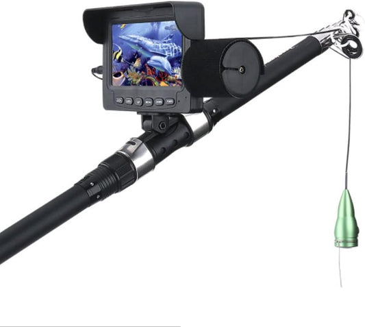 Fish Finder Kit, Underwater Fishing Camera with 4.3'' Display, Portable Video Fish Finder, Led Brightness Adjustment, Aluminum Alloy 165° View Fish Model Camera, for Lake Fishing