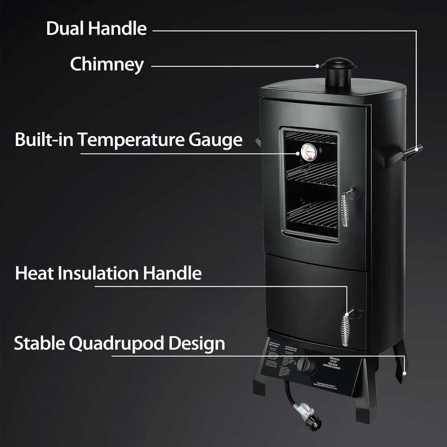 Propane Smoker, Vertical Smoker with Three Removable Shelves,Outdoor Grills & Smokers with Thermometer for BBQ, Backyard,Black…