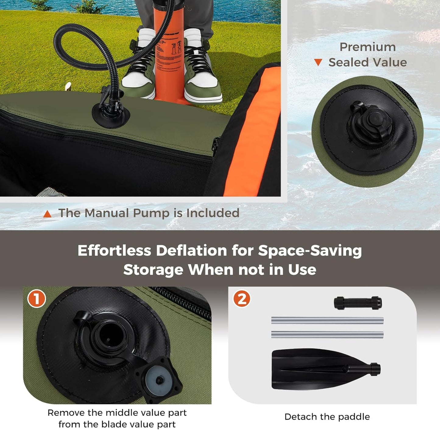 Inflatable Float Tube, Fishing Belly Boat with Fish Ruler, Pump, Storage Bag, Adjustable Straps, Fishing Float Tube for Angling, 350LBS Load Capacity