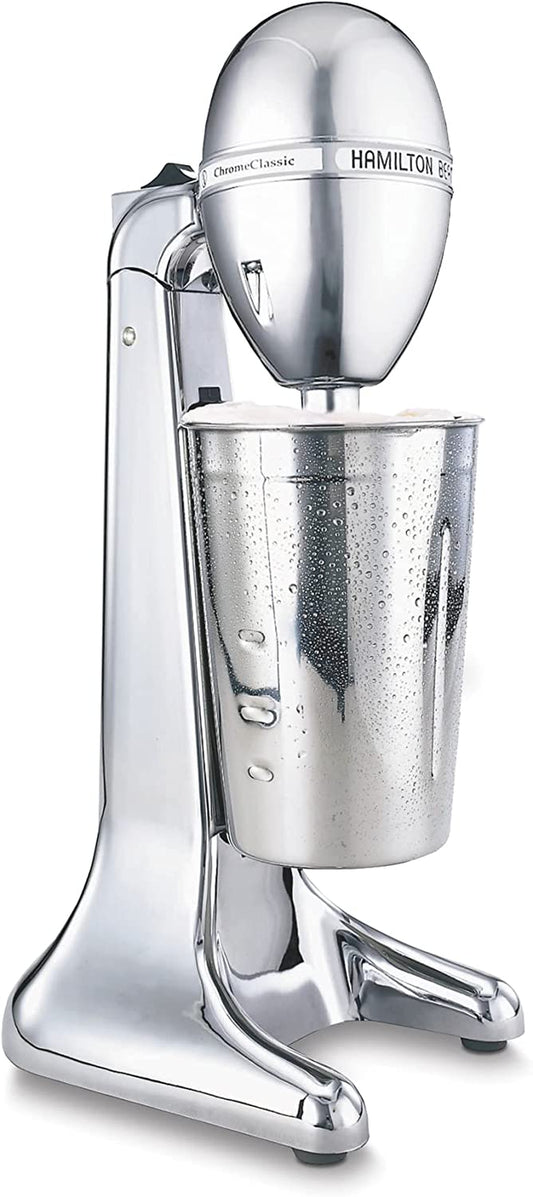 Drinkmaster Electric Drink Mixer, Retro Milkshake Maker & Milk Frother, 2 Speeds, Extra-Large 28 Oz. Stainless Steel Cup, Classic Chrome