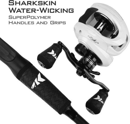 Crixus Fishing Rod and Reel Combo, Baitcasting Combo, IM6 Graphite Blank Rods,Superpolymer Handle