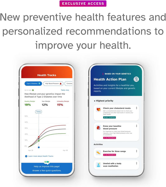 + Premium Membership Bundle - DNA Kit with Personal Genetic Insights Including Health + Ancestry Service plus 1-Year Access to Exclusive Reports (Before You Buy See Important Test Info Below)
