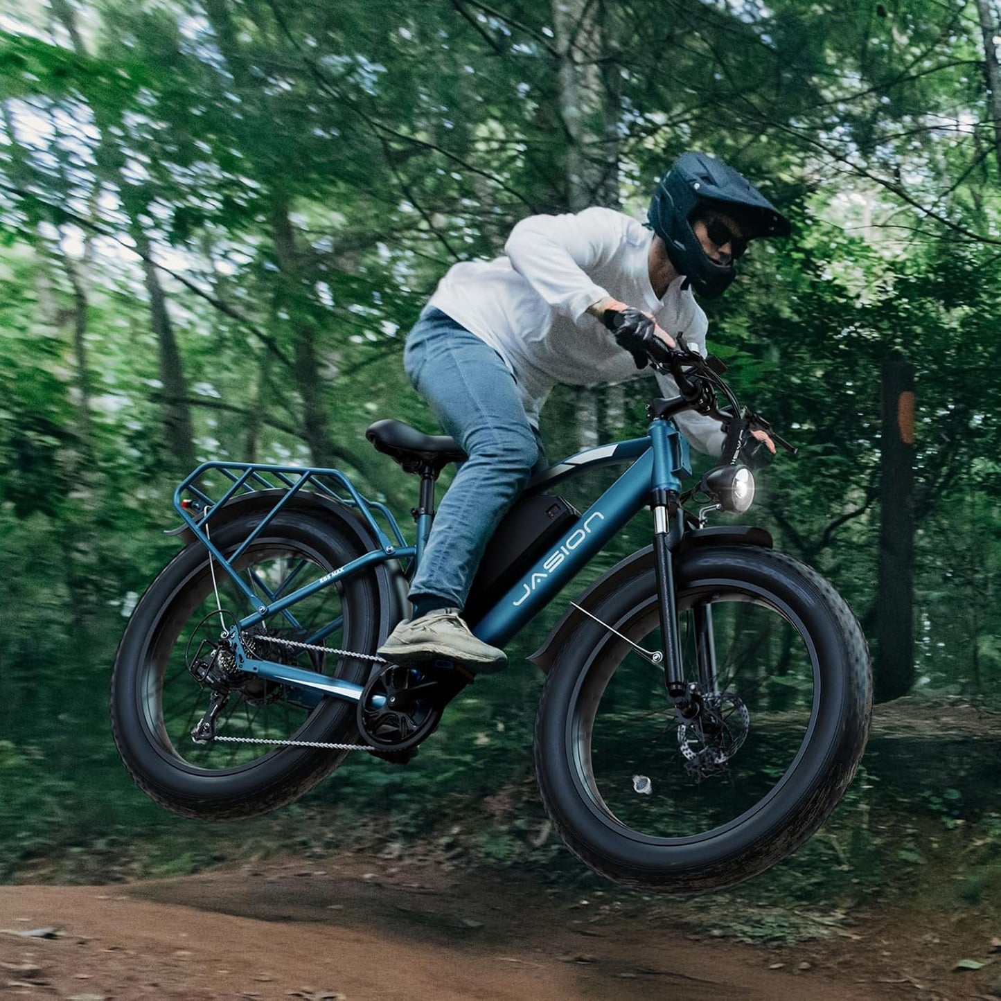 EB5 MAX Electric Bike for Adults with 1500W Peak Motor, 48V 15Ah (720Wh) Battery Electric Mountain Bike, 26'' X 4'' Fat Tire Ebike, 28+MPH Speed, Cruise Control, with Fenders, Rear Rack