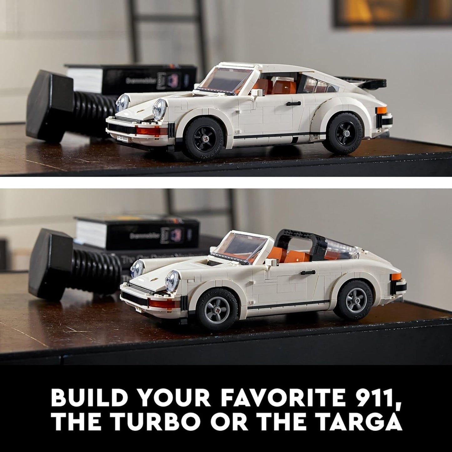 Icons Porsche 911 10295 Building Set, Collectible Turbo Targa, 2In1 Porsche Race Car Model Kit for Adults and Teens to Build, Gift Idea