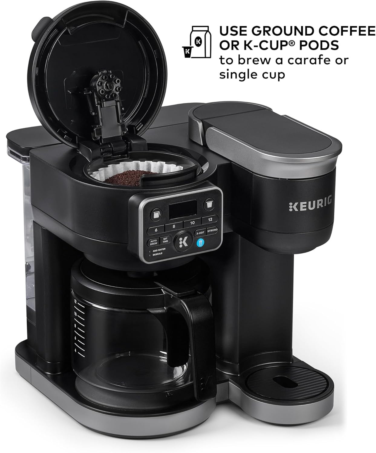 K-Duo Hot & Iced Single Serve & Carafe Coffee Maker, Multistream Technology, 72Oz Reservoir (Gen 2)